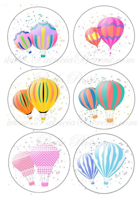 Floating hot air balloons 1 - buttons Text